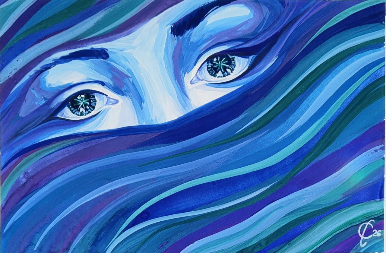 Взгляд сквозь волны — акрил